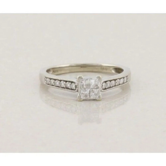 Unbranded Jewelry - 14k White Gold Diamond Ring .36 Carats Engagement Size 6 3/4
